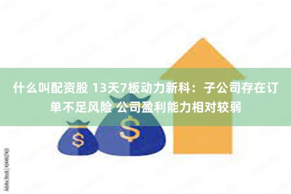 什么叫配资股 13天7板动力新科：子公司存在订单不足风险 公司盈利能力相对较弱