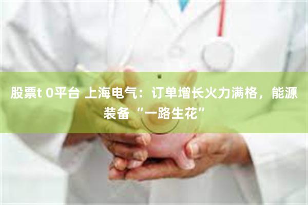 股票t 0平台 上海电气：订单增长火力满格，能源装备 “一路生花”