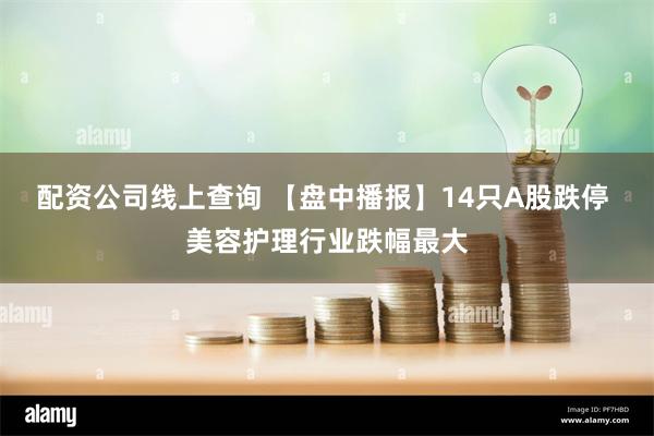 配资公司线上查询 【盘中播报】14只A股跌停 美容护理行业跌幅最大