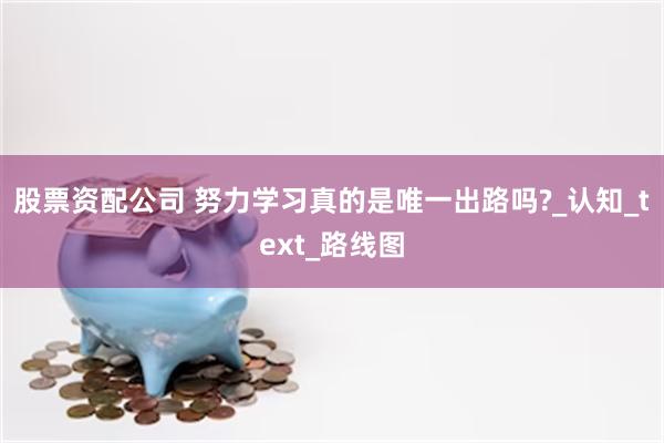 股票资配公司 努力学习真的是唯一出路吗?_认知_text_路线图
