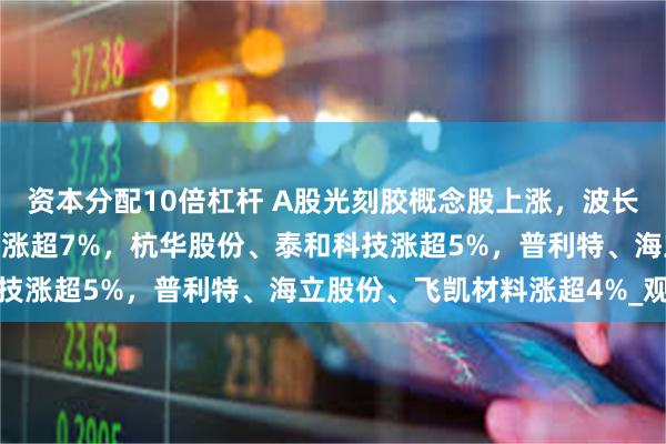 资本分配10倍杠杆 A股光刻胶概念股上涨，波长光电涨超9%，张江高科涨超7%，杭华股份、泰和科技涨超5%，普利特、海立股份、飞凯材料涨超4%_观点